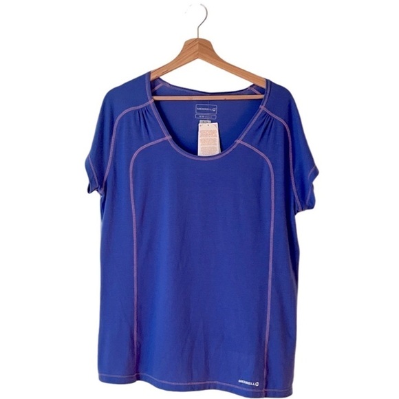 NWT Merrell | Ionic Shirt Blue Purple Hiking Workout XL UPF Protection Outdoors - Picture 2 of 10